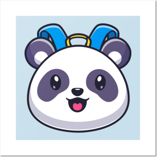 Cute Panda Bag Cartoon Posters and Art